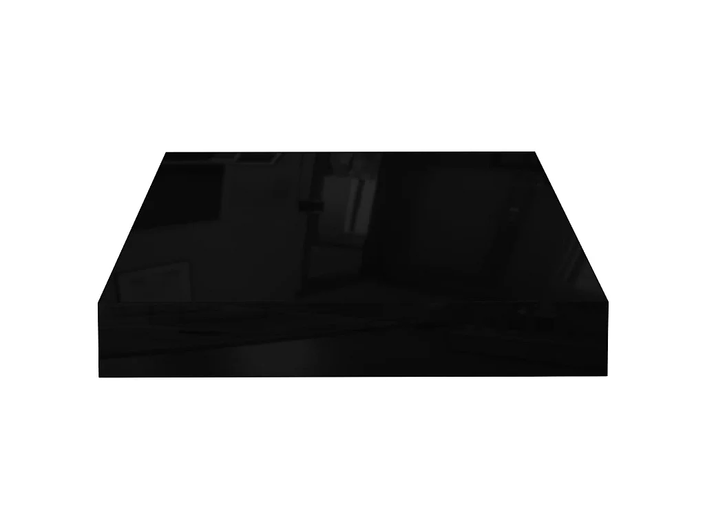 Étagère murale flottante Noir brillant 23x23,5x3,8 MDF