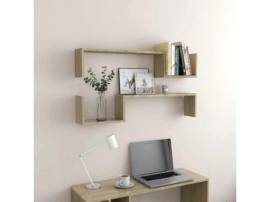 Étagères murales 2 pcs Chêne sonoma 100x15x20