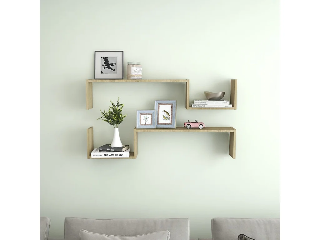 Étagères murales 2 pcs Chêne sonoma 100x15x20