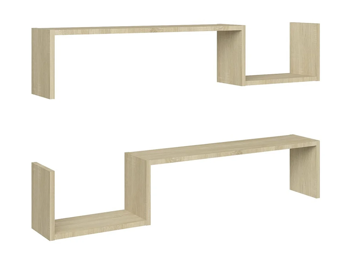 Étagères murales 2 pcs Chêne sonoma 100x15x20