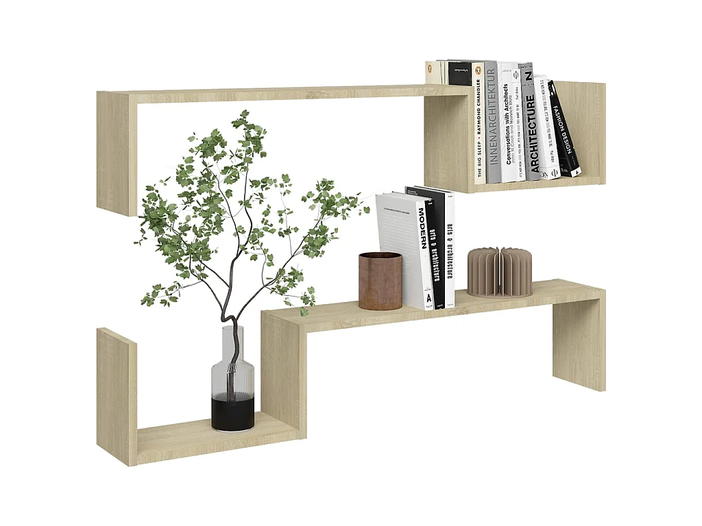 Étagères murales 2 pcs Chêne sonoma 100x15x20