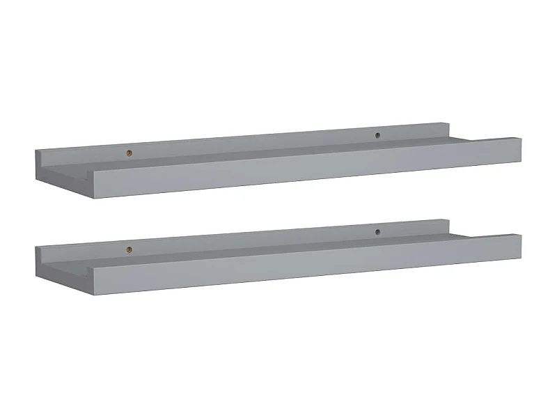 Étagères à rebord pour cadre photo 2 pcs Gris 40x9x3 MDF