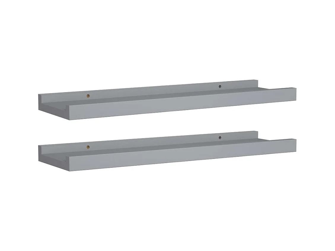 Étagères à rebord pour cadre photo 2 pcs Gris 40x9x3 MDF