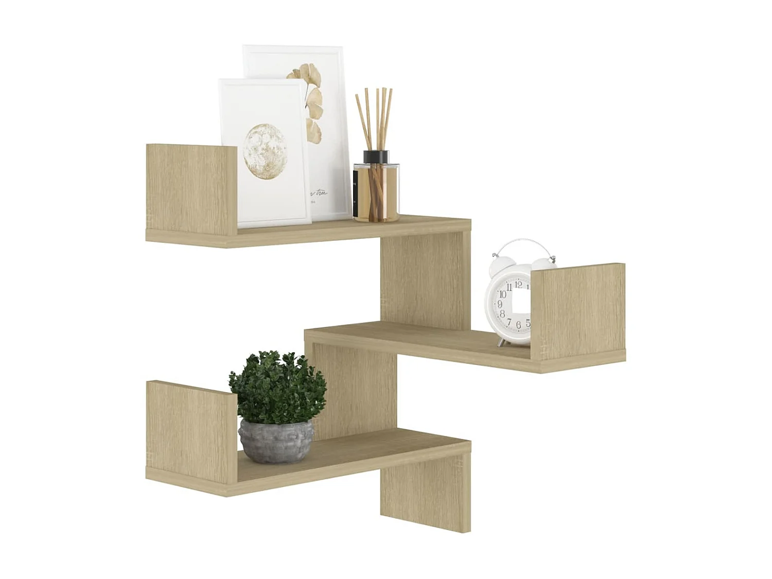 Hoekwandschap 40x40x50 cm bewerkt hout sonoma eikenkleurig