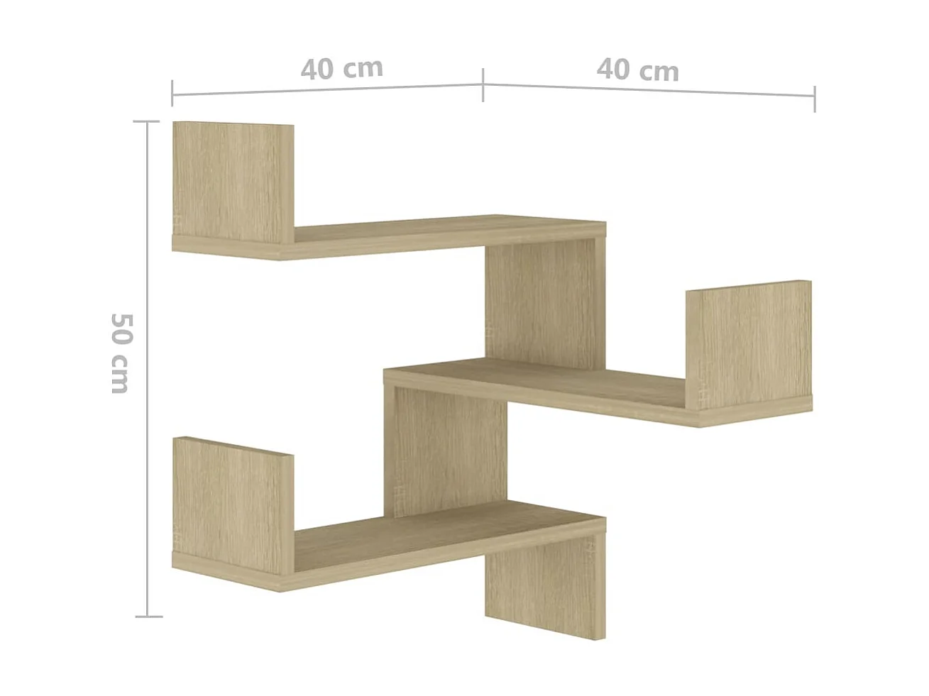 Hoekwandschap 40x40x50 cm bewerkt hout sonoma eikenkleurig