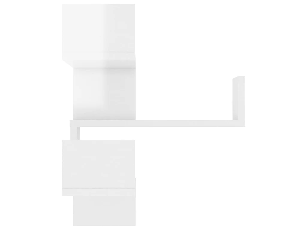 Étagère murale d'angle 2pcs Blanc brillant 40x40x50