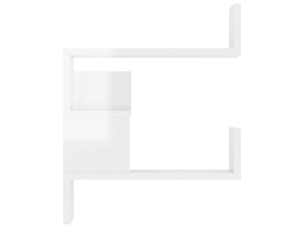 Étagère murale d'angle 2pcs Blanc brillant 40x40x50