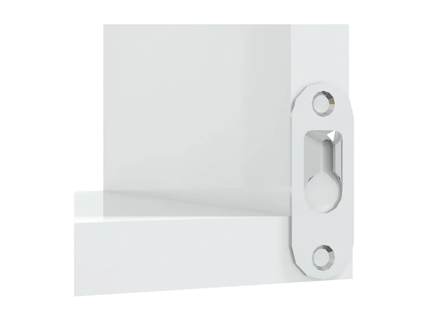 Étagère murale d'angle 2pcs Blanc brillant 40x40x50