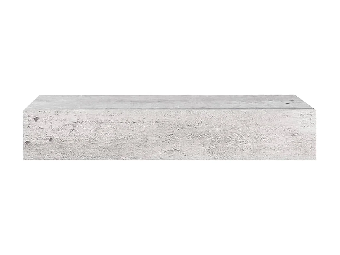 Étagères à tiroir murales 2 pcs Gris béton 60x23,5x10 MDF