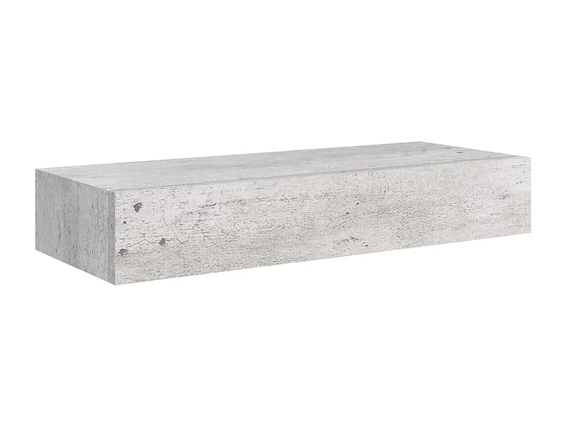 Étagères à tiroir murales 2 pcs Gris béton 60x23,5x10 MDF