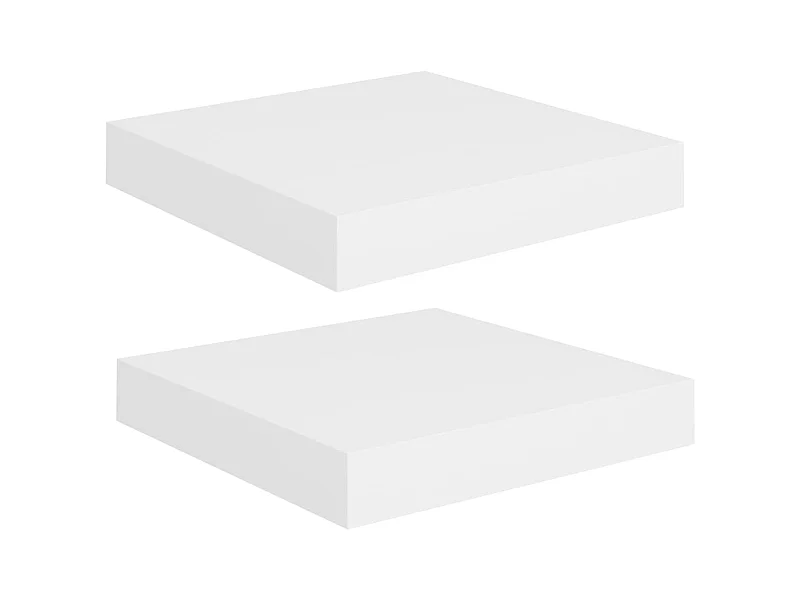 Étagères murales flottantes 2 pcs Blanc 23x23,5x3,8 MDF