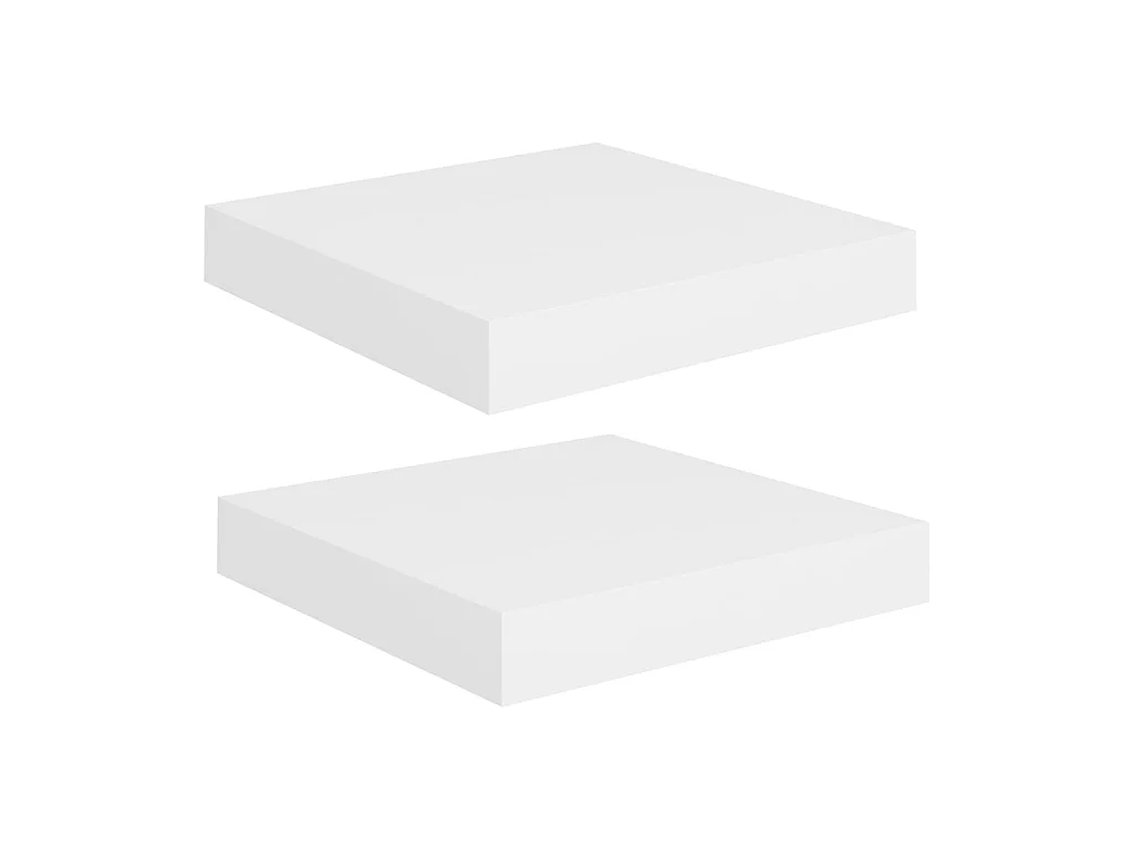 Étagères murales flottantes 2 pcs Blanc 23x23,5x3,8 MDF