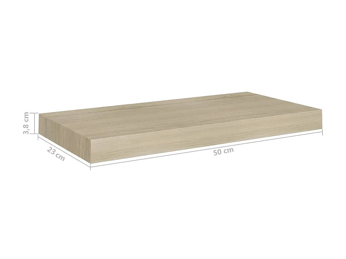 Étagère murale flottante Chêne 50x23x3,8 MDF