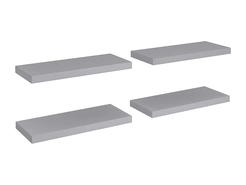 Étagères murales flottantes 4 pcs Gris 60x23,5x3,8 MDF