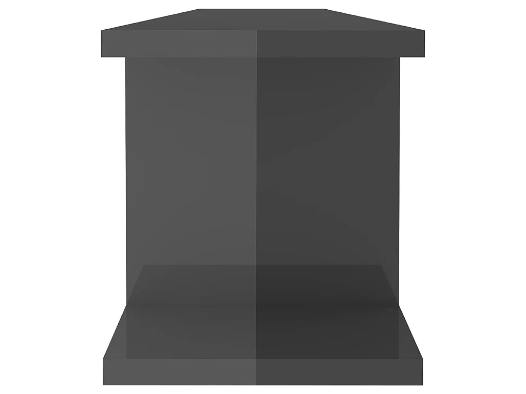 Étagères murales 2 pcs Gris brillant 90x18x20