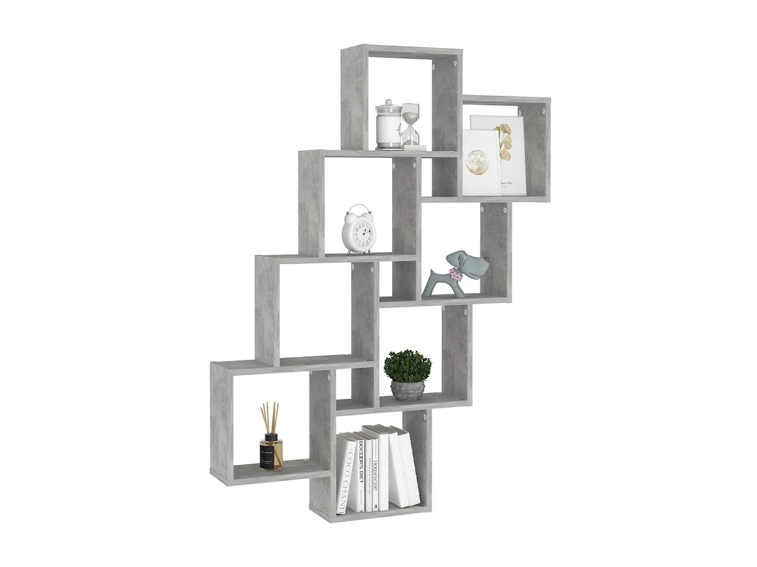 Étagère cube murale Gris béton 90x15x119