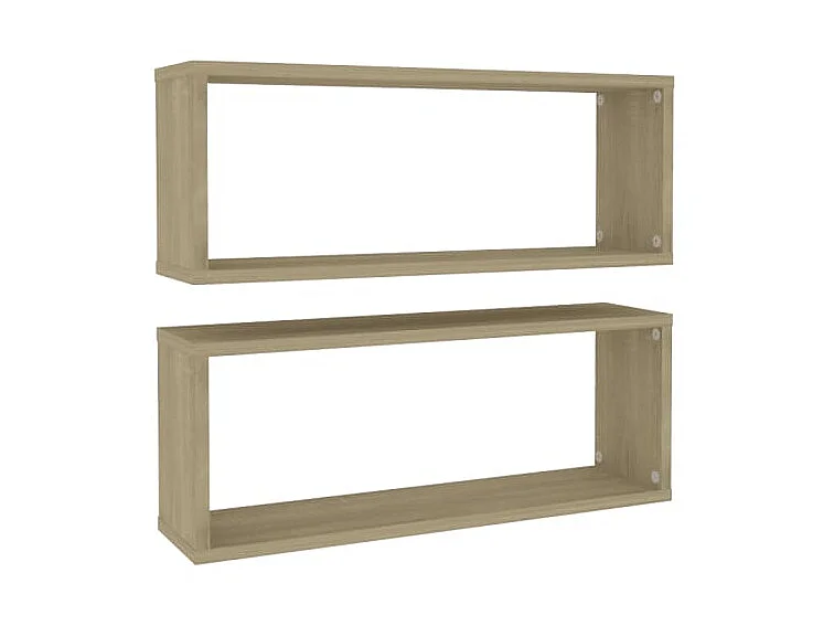 Étagères cube murales 2 pcs Chêne sonoma 60x15x23
