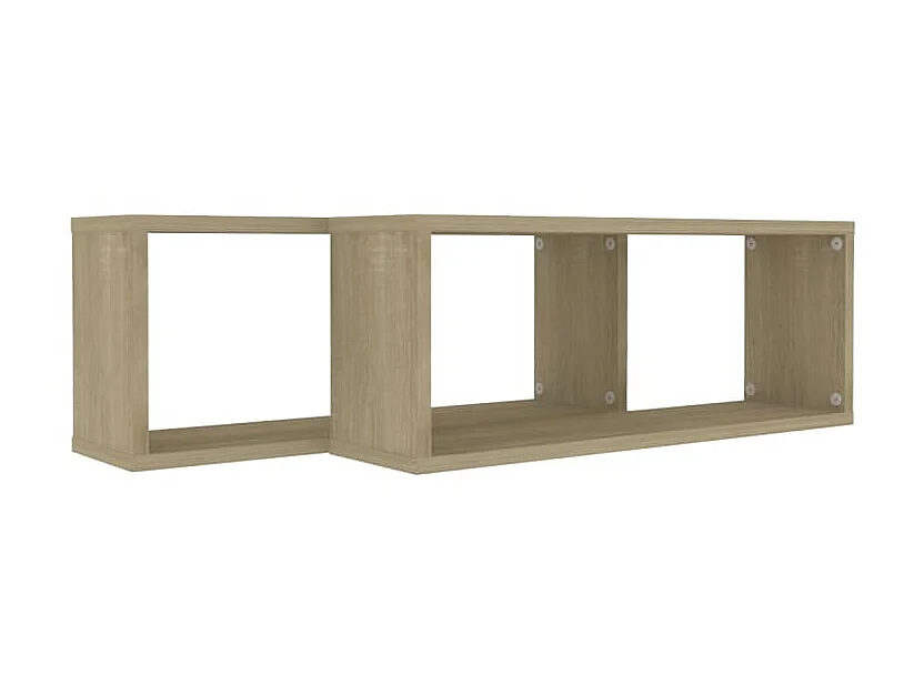 Étagères cube murales 2 pcs Chêne sonoma 60x15x23