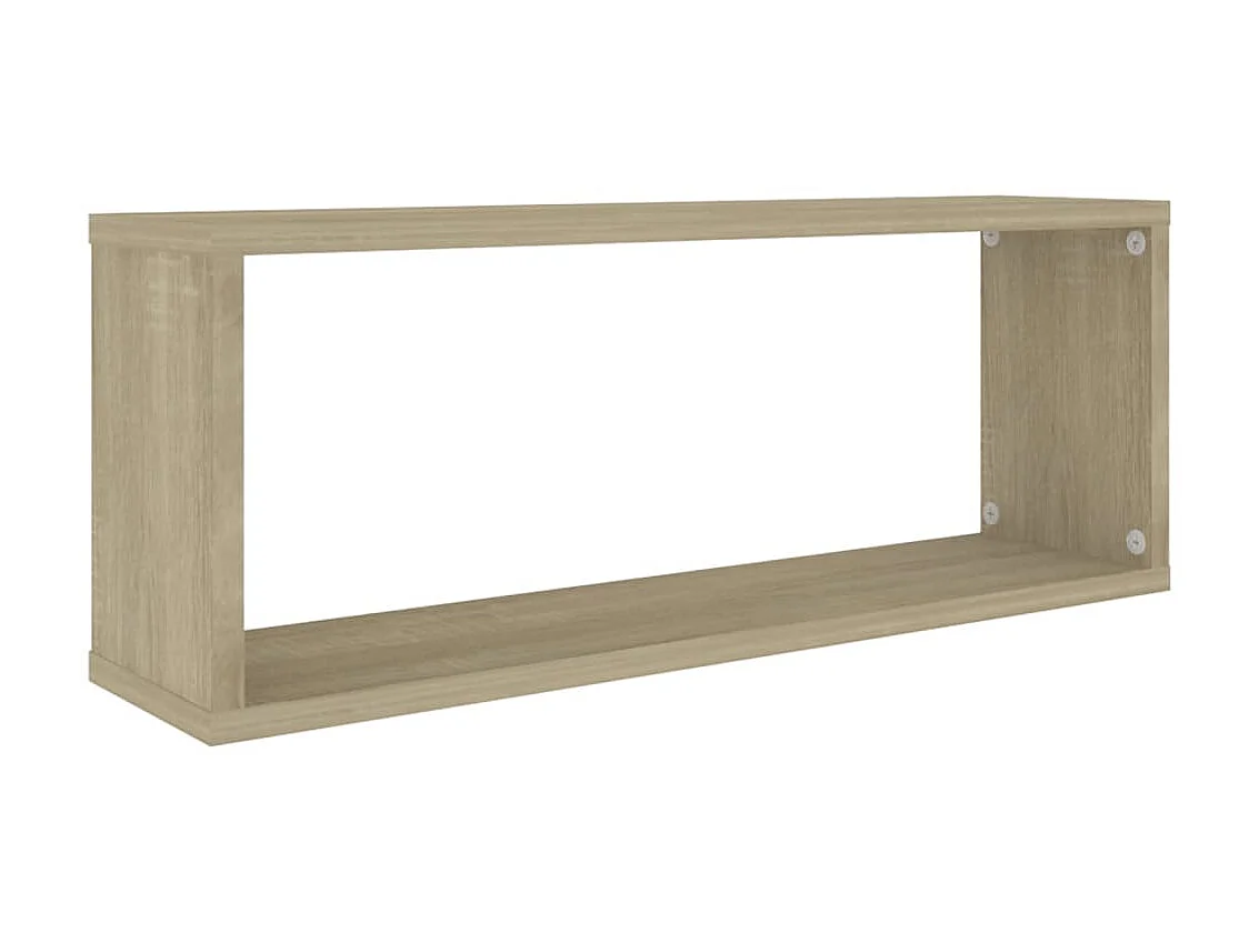 Étagères cube murales 2 pcs Chêne sonoma 60x15x23