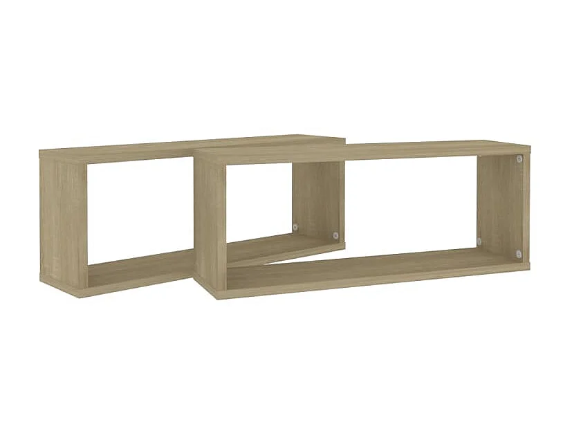 Étagères cube murales 2 pcs Chêne sonoma 60x15x23