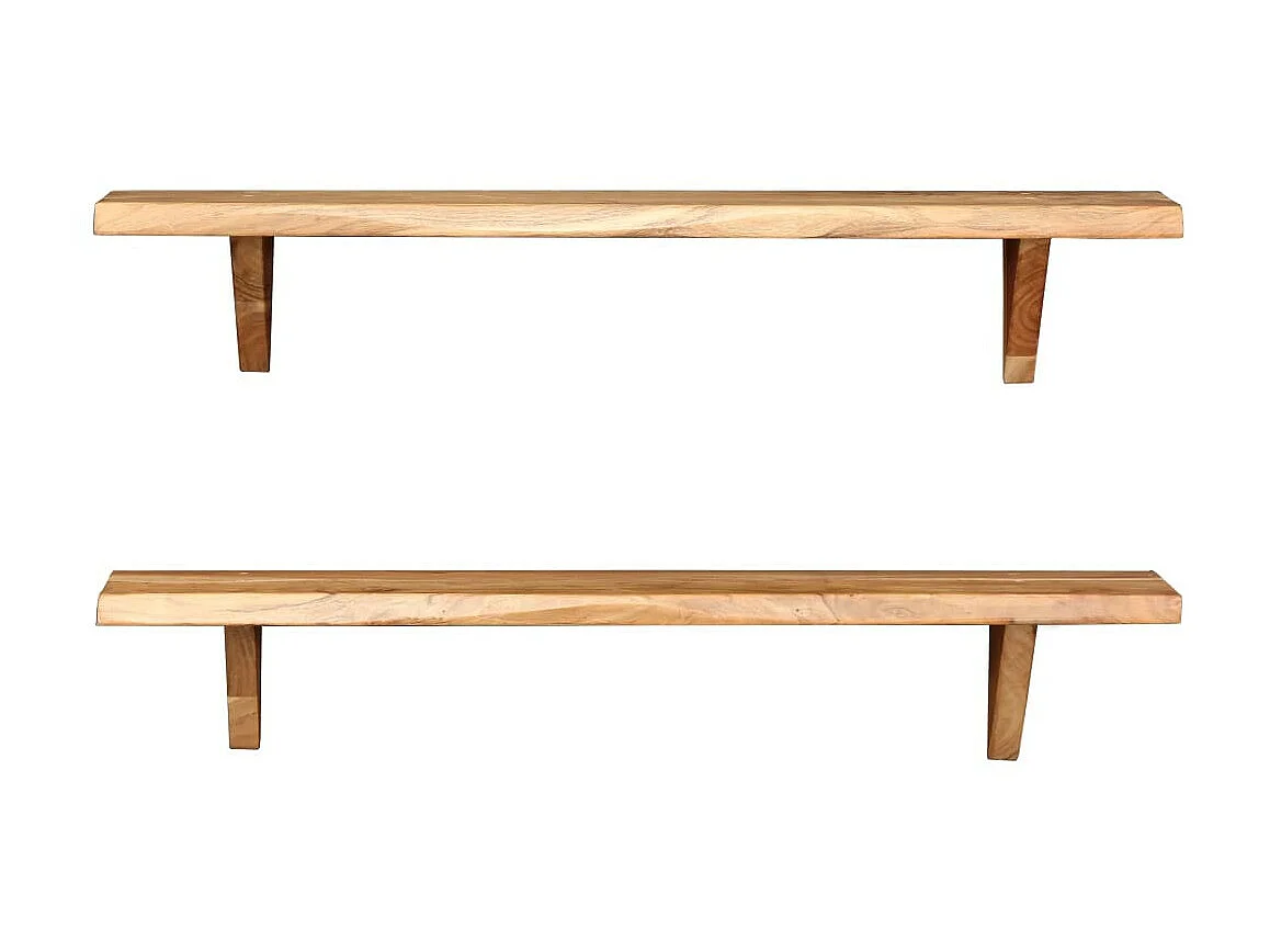 Étagères murales 2 pcs 90x20x16 Bois d'acacia massif