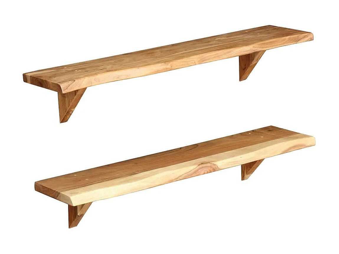 Étagères murales 2 pcs 90x20x16 Bois d'acacia massif