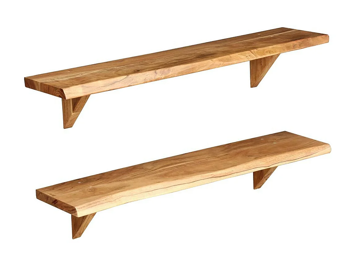 Étagères murales 2 pcs 90x20x16 Bois d'acacia massif