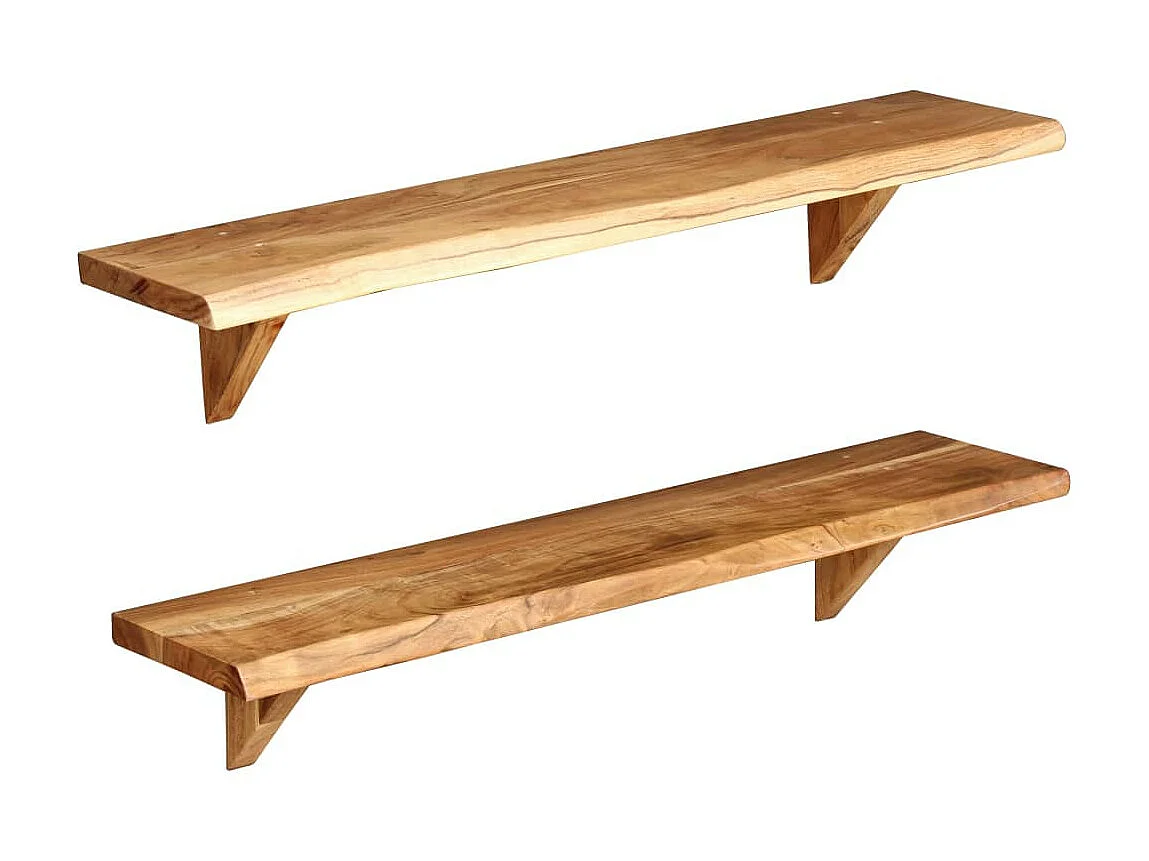 Étagères murales 2 pcs 90x20x16 Bois d'acacia massif
