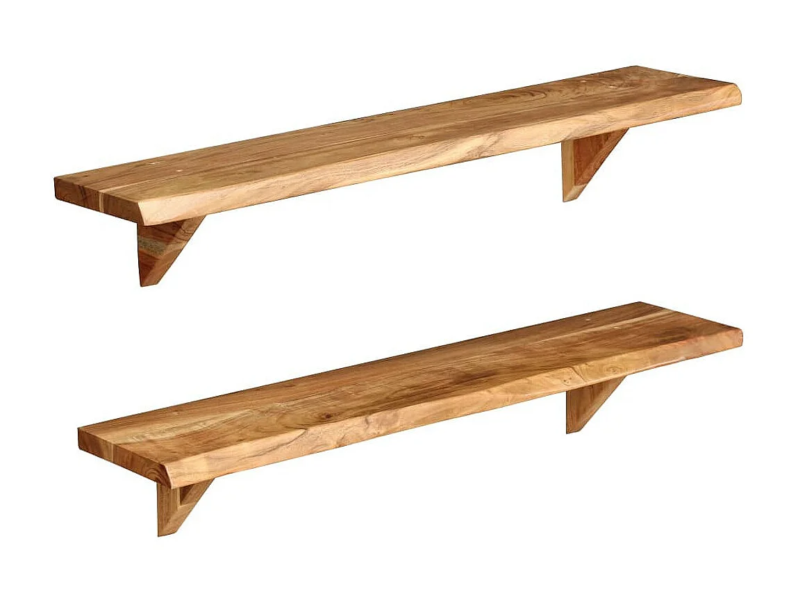 Étagères murales 2 pcs 90x20x16 Bois d'acacia massif
