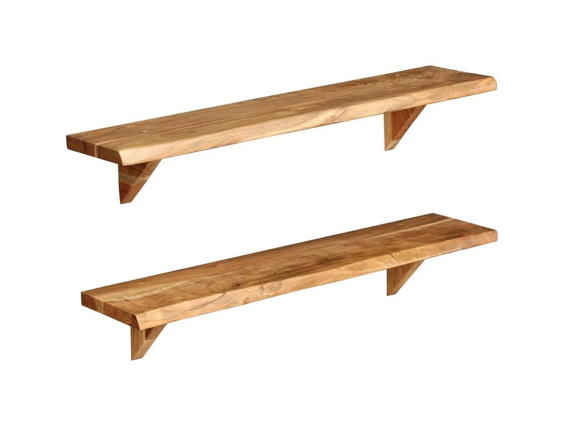 Étagères murales 2 pcs 90x20x16 Bois d'acacia massif