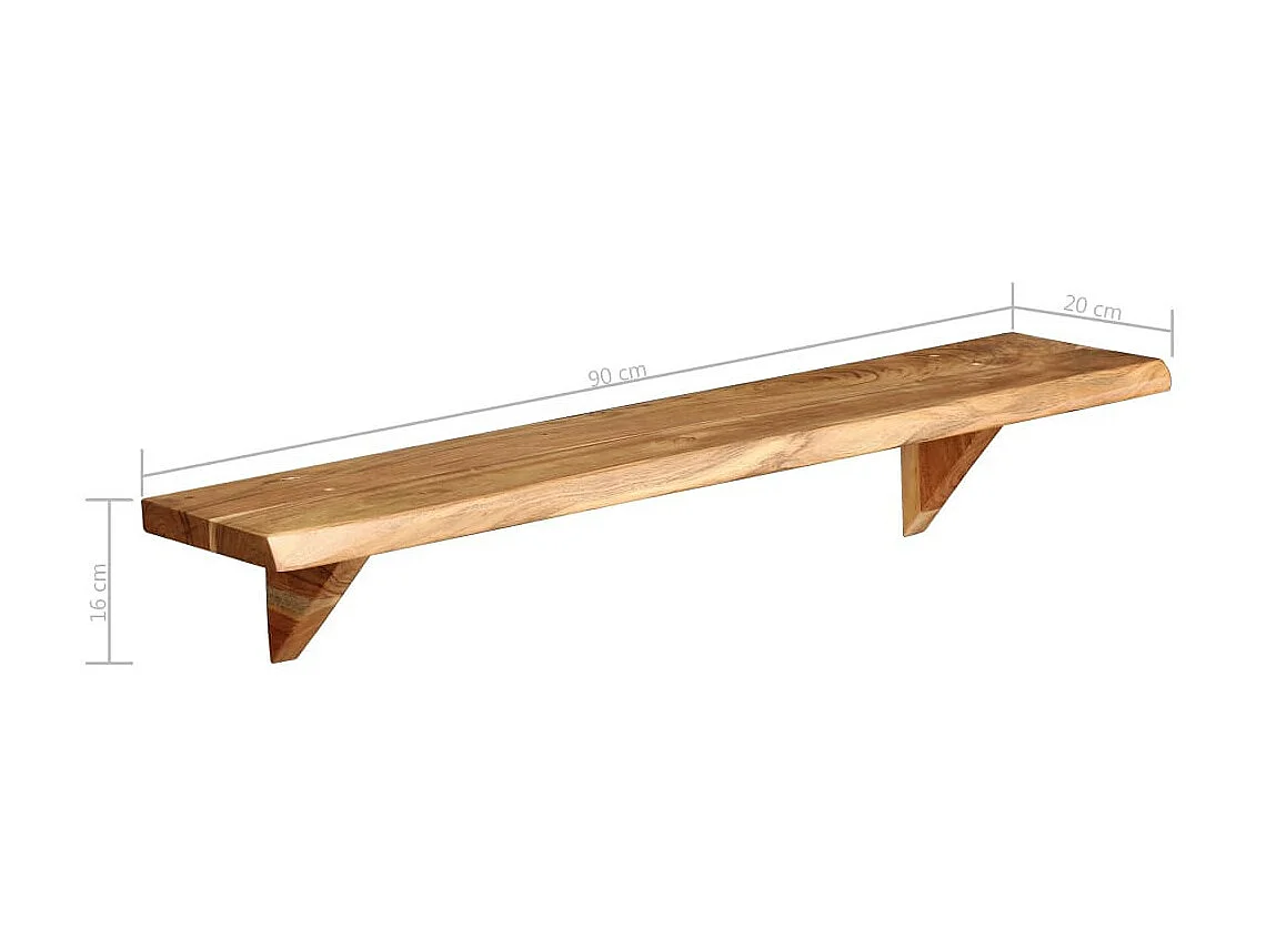 Étagères murales 2 pcs 90x20x16 Bois d'acacia massif