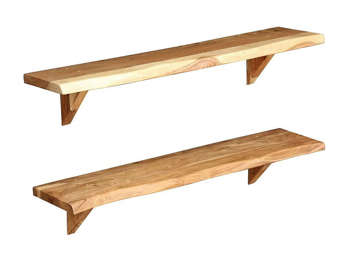 Étagères murales 2 pcs 90x20x16 Bois d'acacia massif