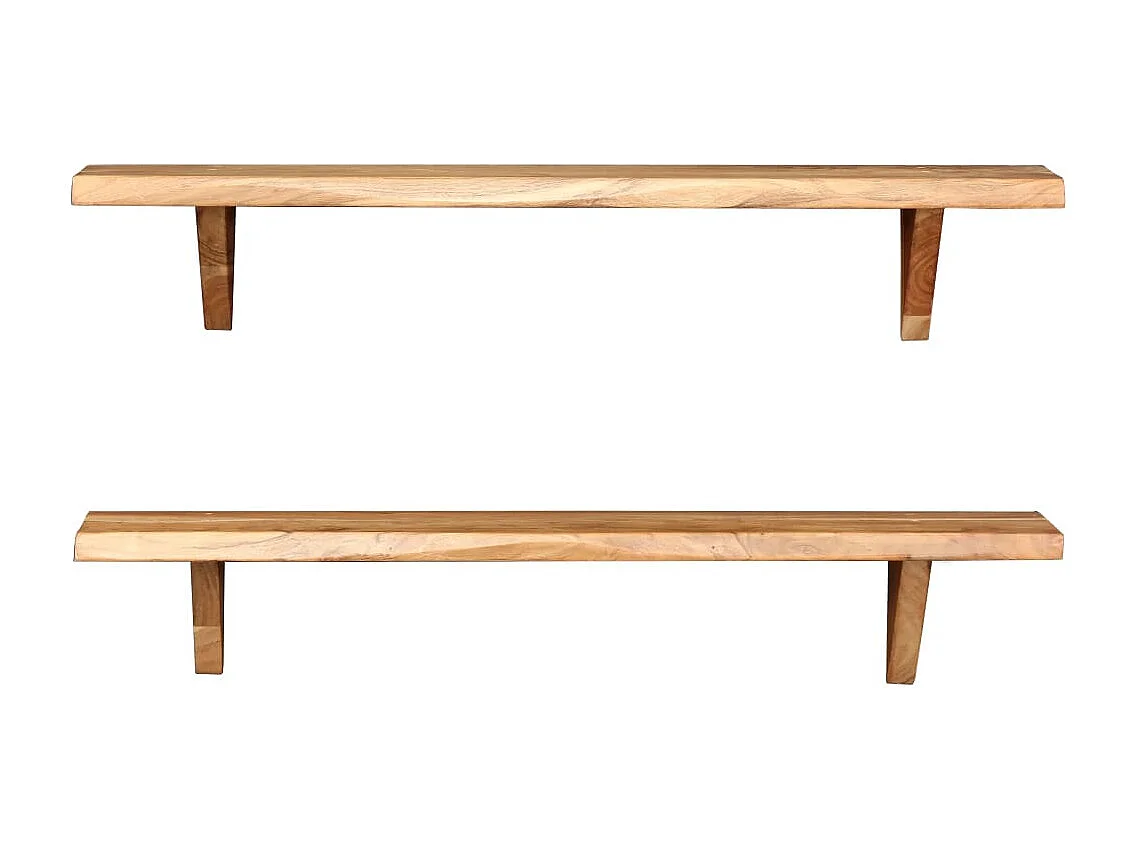 Étagères murales 2 pcs 90x20x16 Bois d'acacia massif