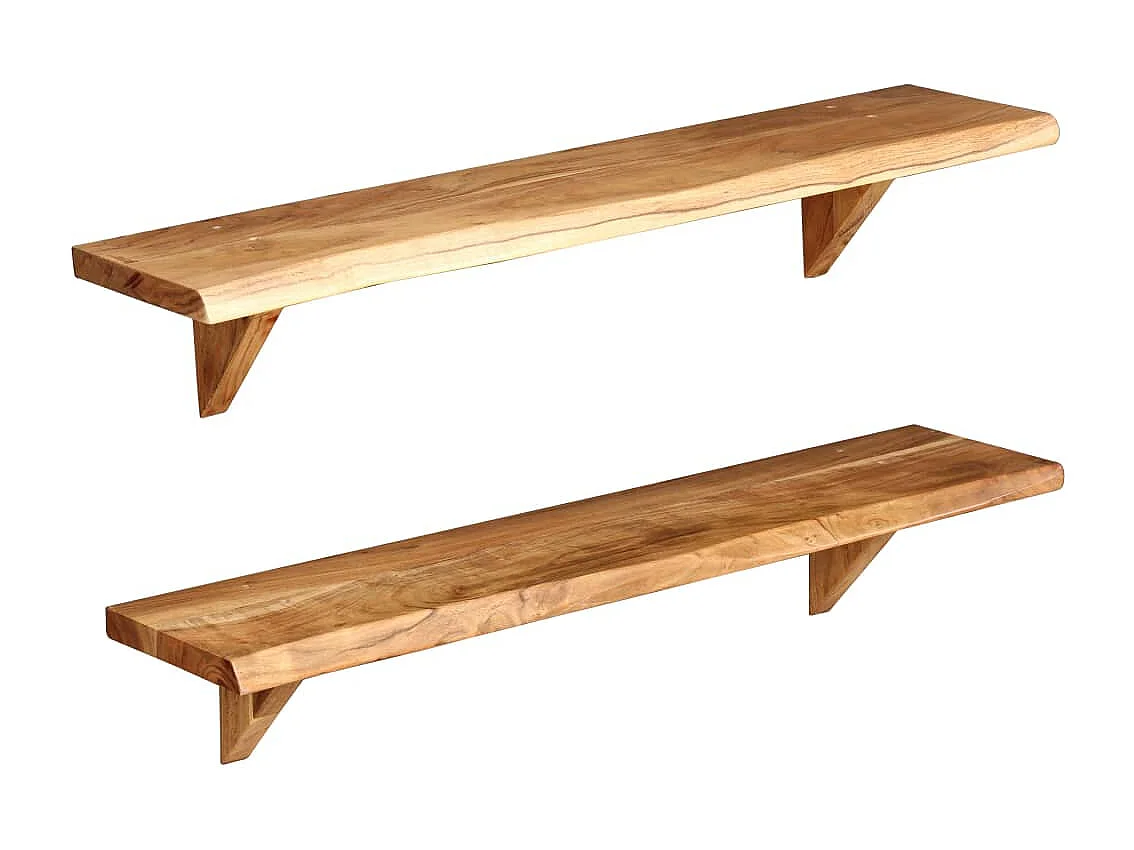 Étagères murales 2 pcs 90x20x16 Bois d'acacia massif