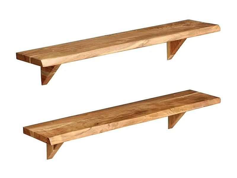 Étagères murales 2 pcs 90x20x16 Bois d'acacia massif