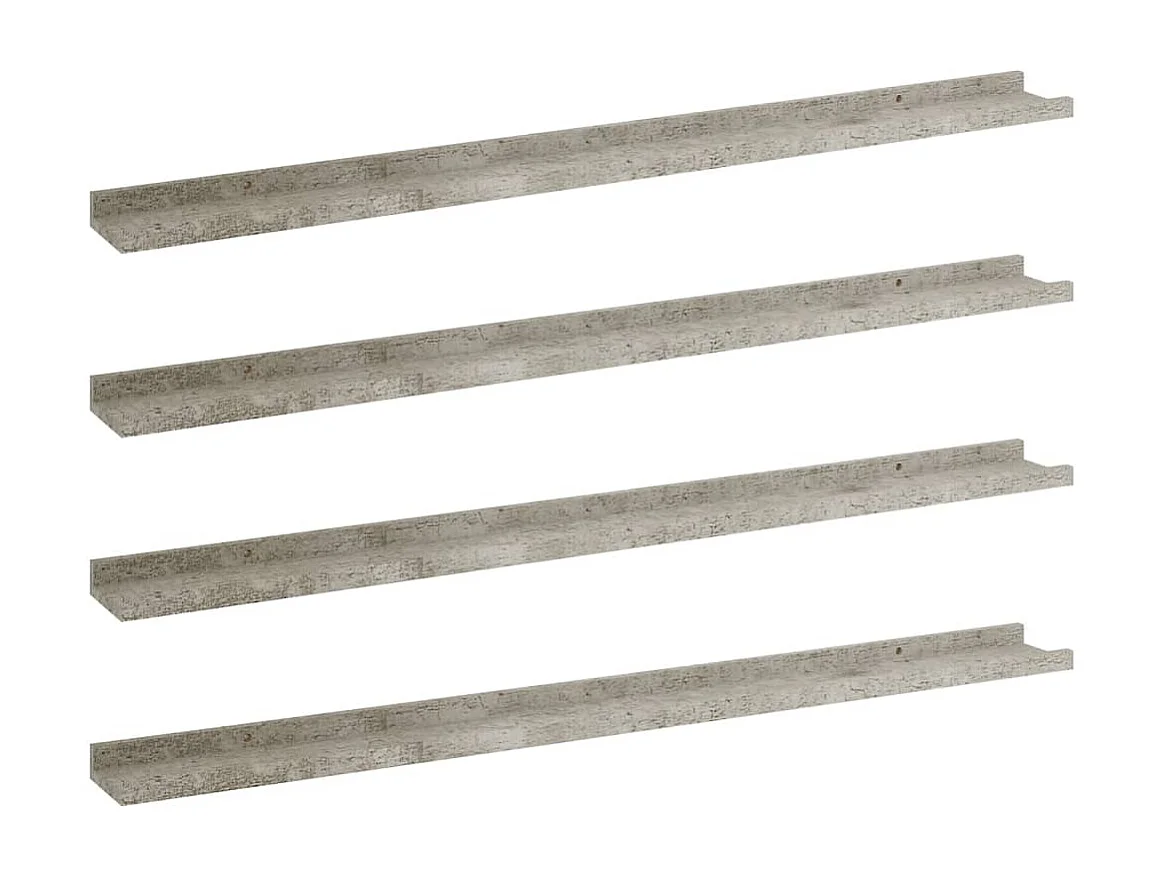 Étagères murales 4 pcs Gris béton 100x9x3
