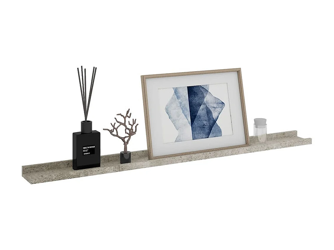 Étagères murales 4 pcs Gris béton 100x9x3