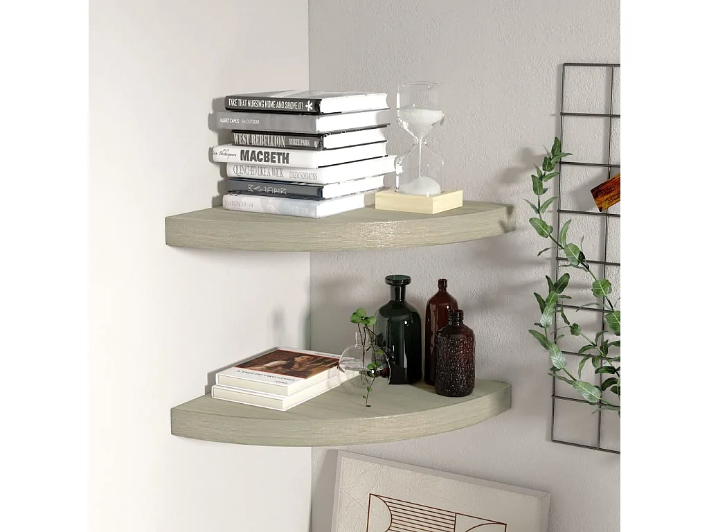 Étagères d'angle flottantes 2 pcs Chêne 35x35x3,8 MDF