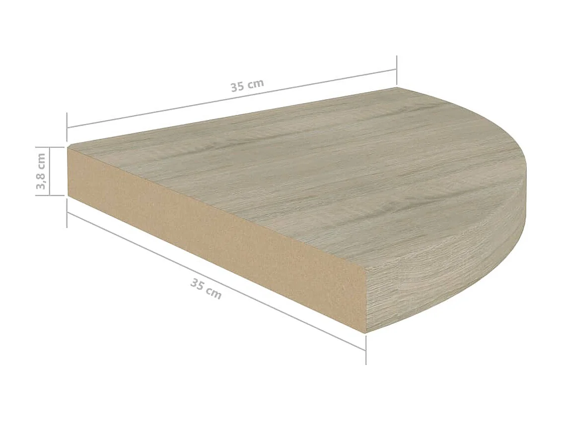 Étagères d'angle flottantes 2 pcs Chêne 35x35x3,8 MDF