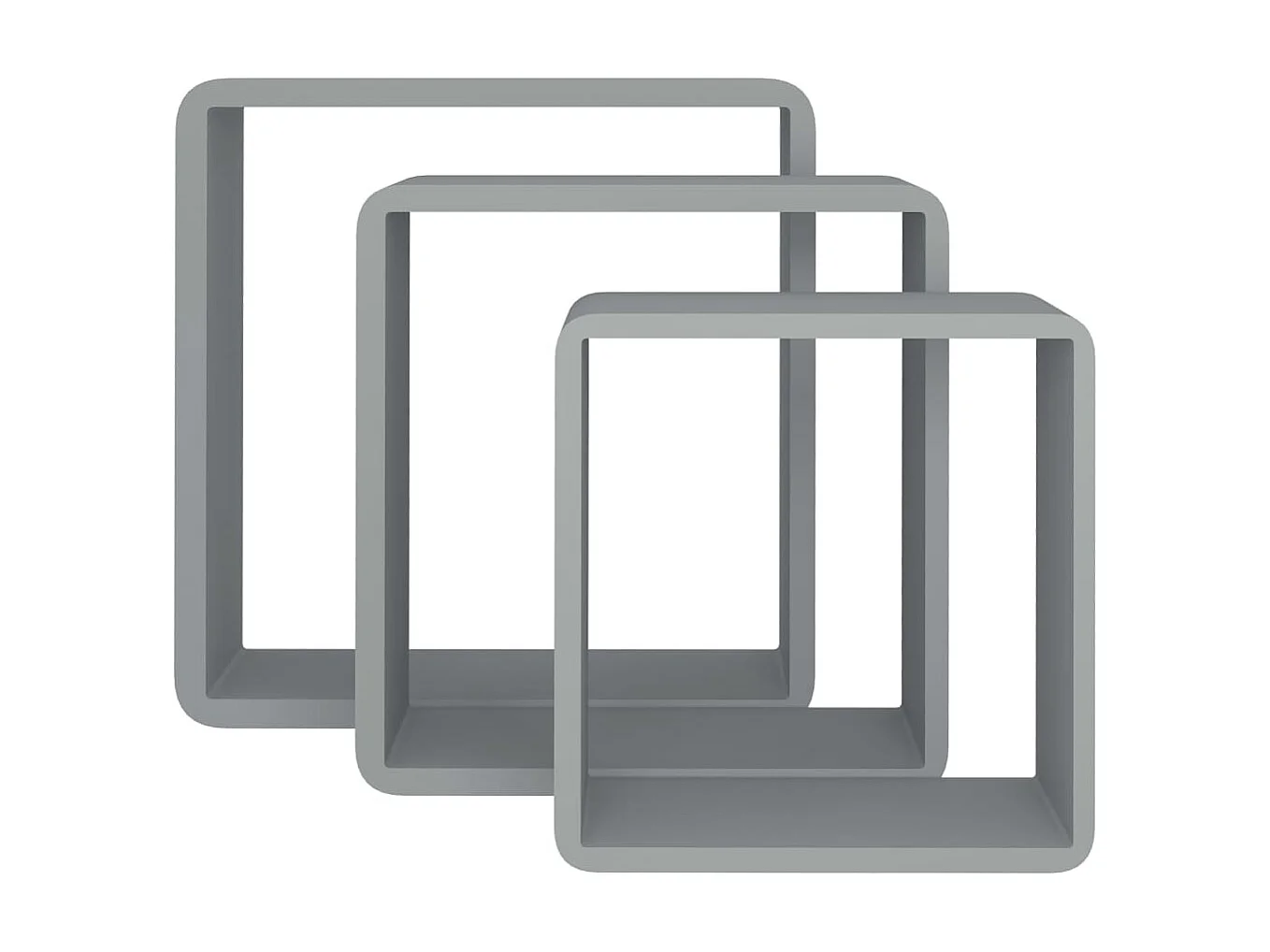 Étagères murales sous forme de cube 3 pcs Gris MDF 2