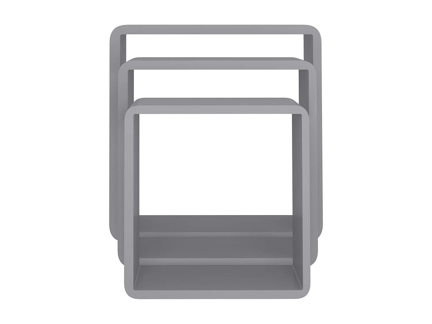 Étagères murales sous forme de cube 3 pcs Gris MDF 2