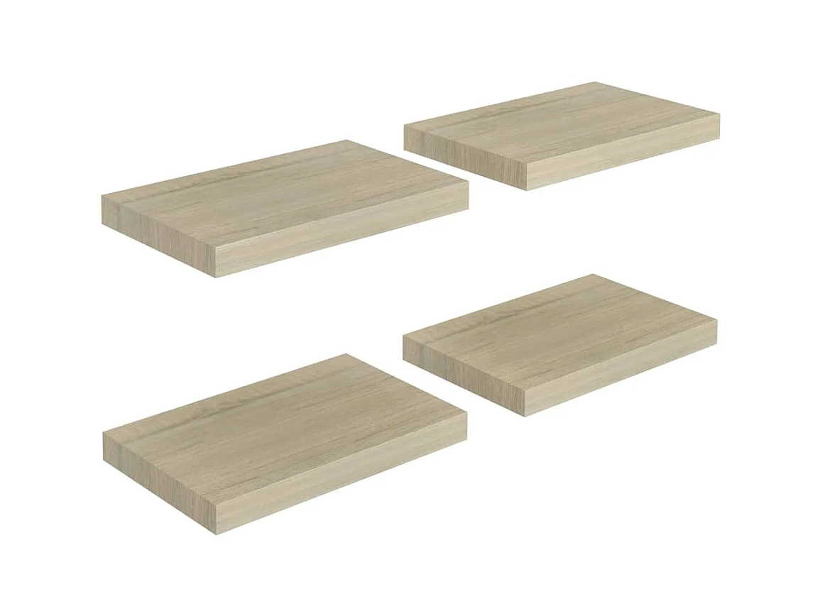 Étagères murales flottantes 4 pcs Chêne 40x23x3,8 MDF
