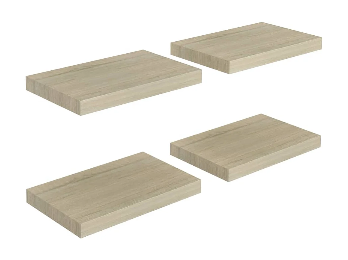 Étagères murales flottantes 4 pcs Chêne 40x23x3,8 MDF