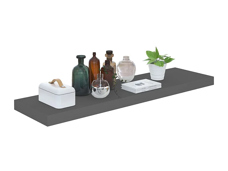 Étagère murale flottante Gris brillant 90x23,5x3,8 MDF