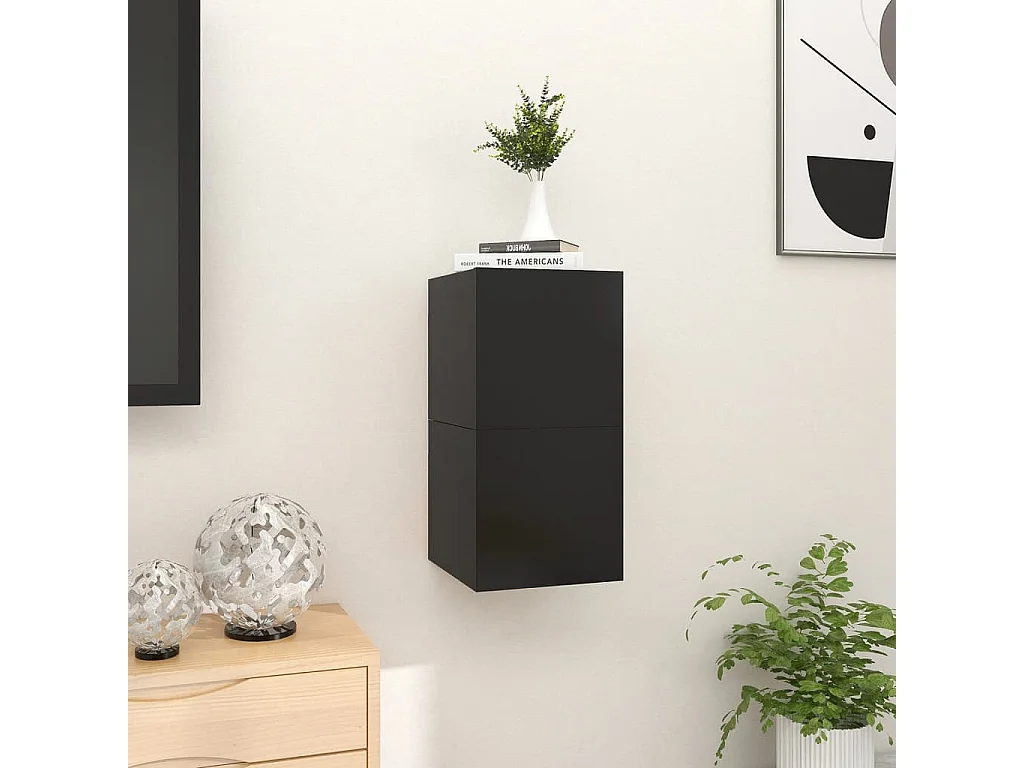 Étagère murale 2 pcs Noir 30,5x30x30