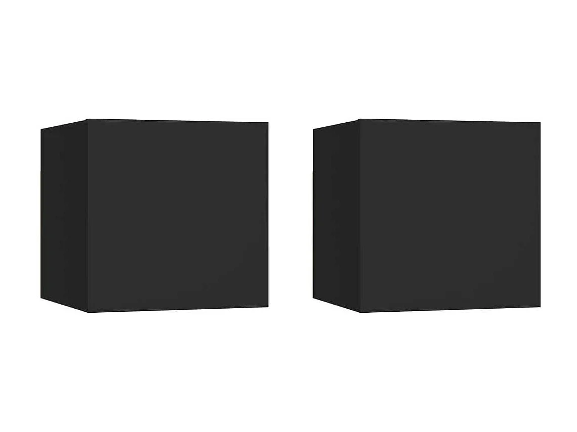 Étagère murale 2 pcs Noir 30,5x30x30