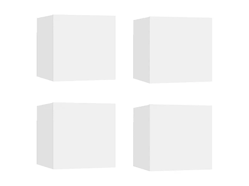 Étagère murale 4 pcs Blanc 30,5x30x30