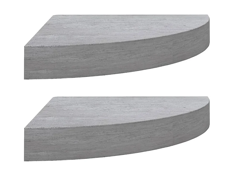 Étagères d'angle murales 2 pcs Gris béton 35x35x3,8 MDF