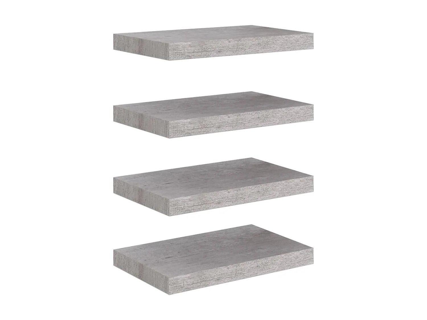 Étagères murales flottantes 4 pcs Gris béton 40x23x3,8 MDF