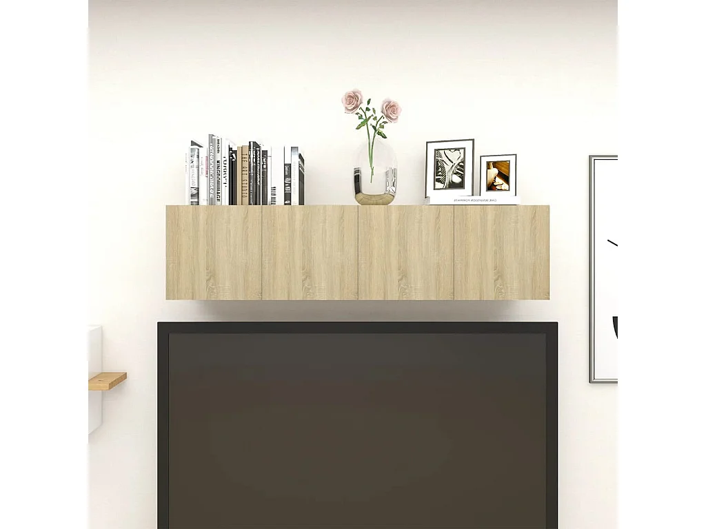 Étagère murale 4 pcs Chêne sonoma 30,5x30x30